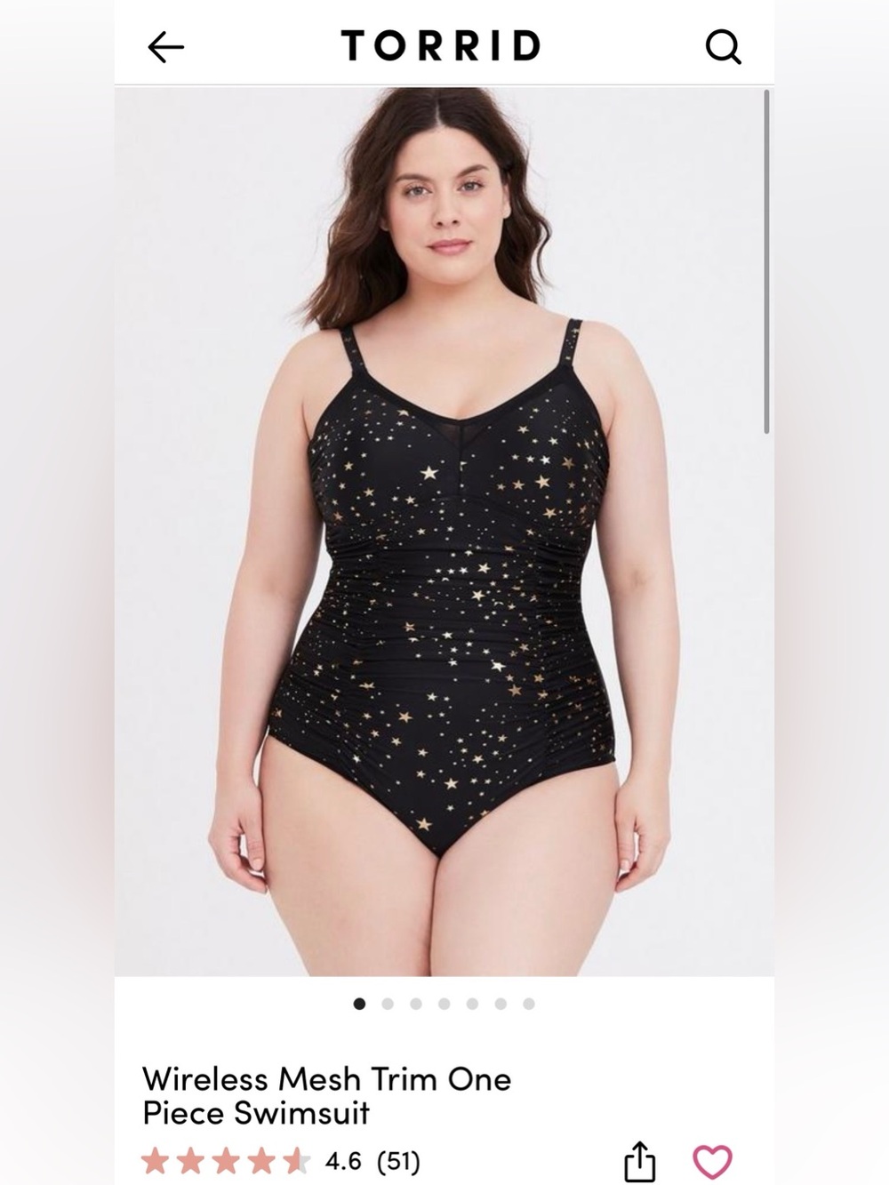 NWT TORRID Wireless Mesh Trim One Piece Swimsuit Size 2